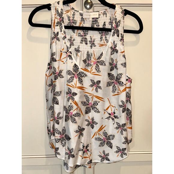 Caballero Collection Ivory Floral V-Neck Sleeveless Blouse small 2-6 MSRP $198 - Picture 4 of 7